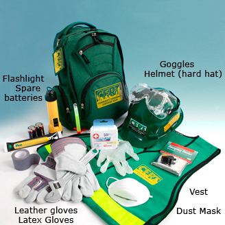CERT Backpack with some supplies
